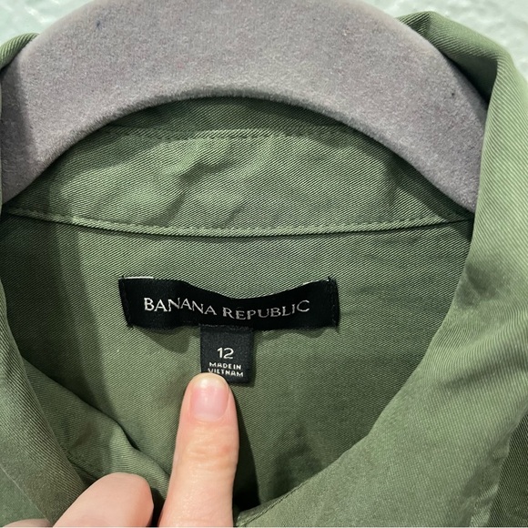 Banana Republic Romper Women's 12 Green Button Playsuit Safari Utility Summer - Picture 5 of 6